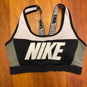 NIKE DRI-FIT SPORTS BRA GREY/BLACK/WHITE